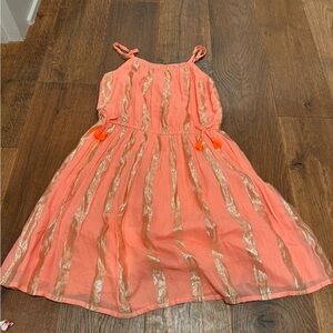 Boden Casual Dress in Coral with Striped Design